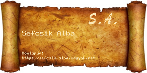 Sefcsik Alba névjegykártya